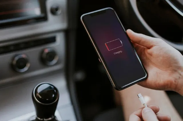 Phone charging in a car