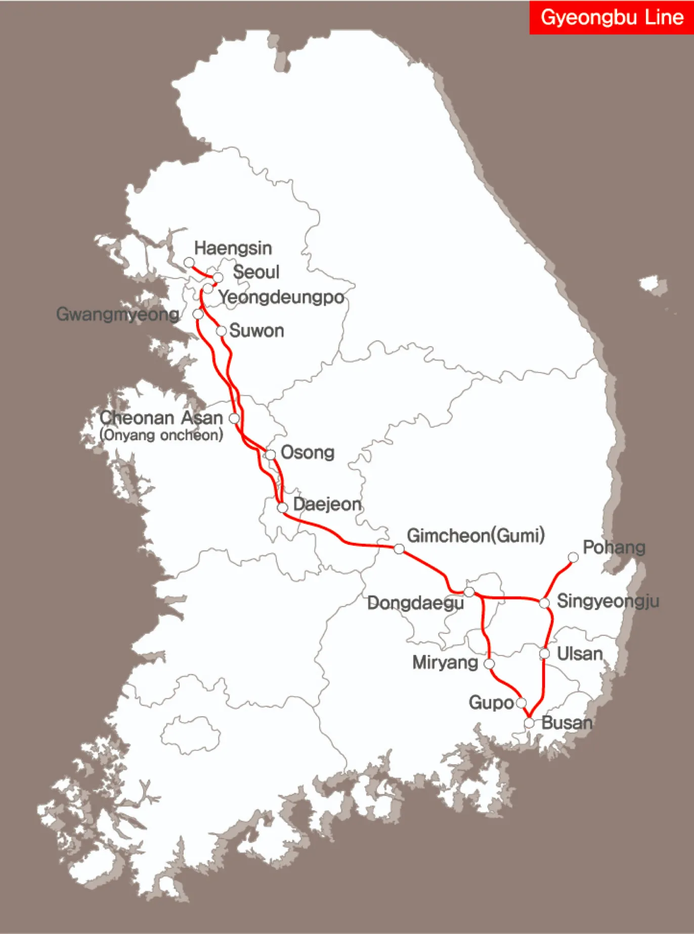 แผนที่รถไฟเกาหลี