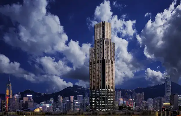 View of Rosewood Hong Kong against clouds