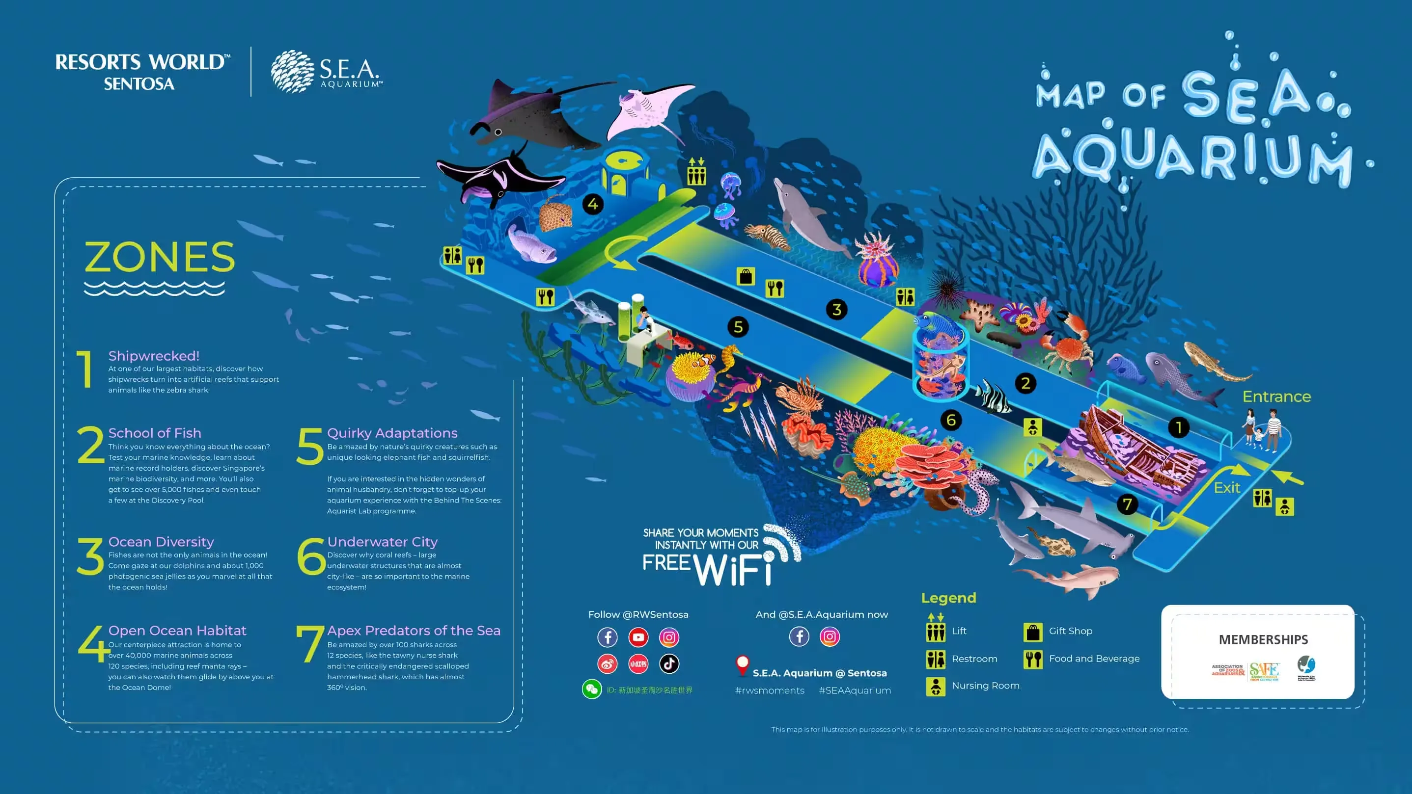 S.E.A. Aquarium map
