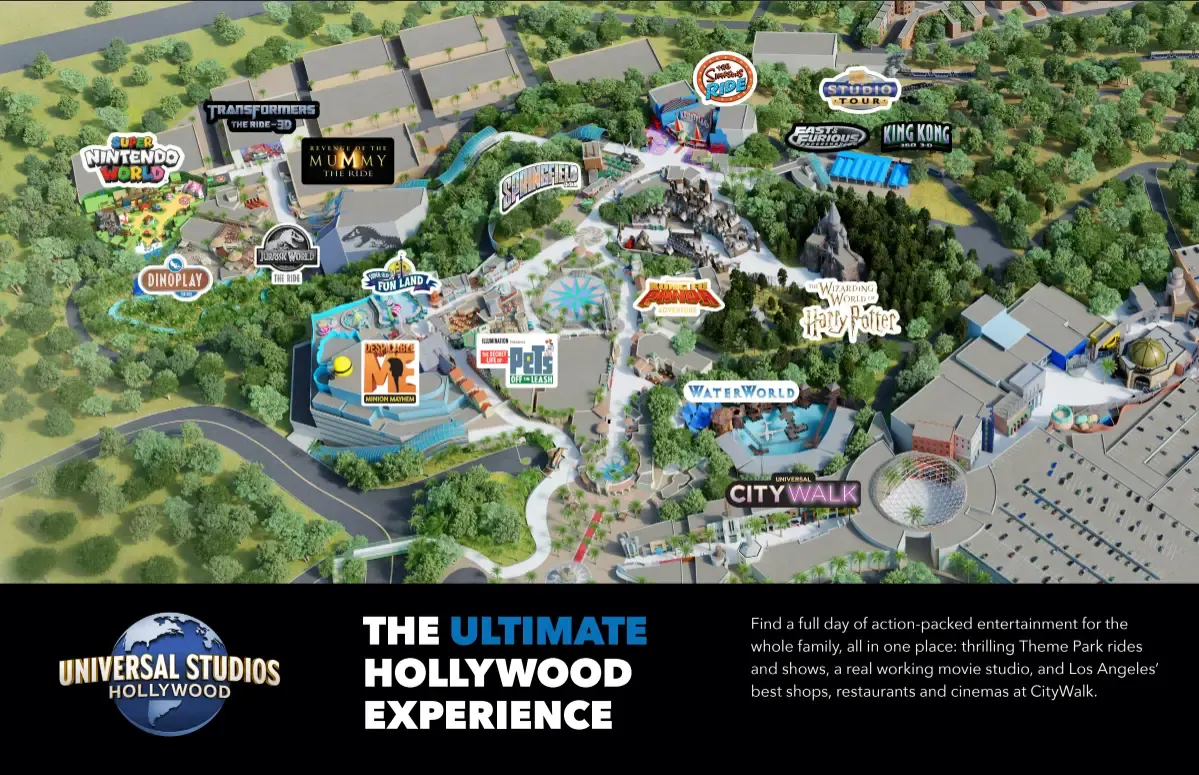 Universal Studios Hollywood Map