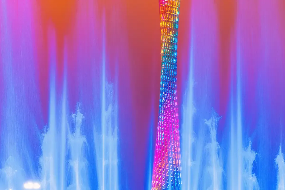 Canton Tower nighttime lights and shows