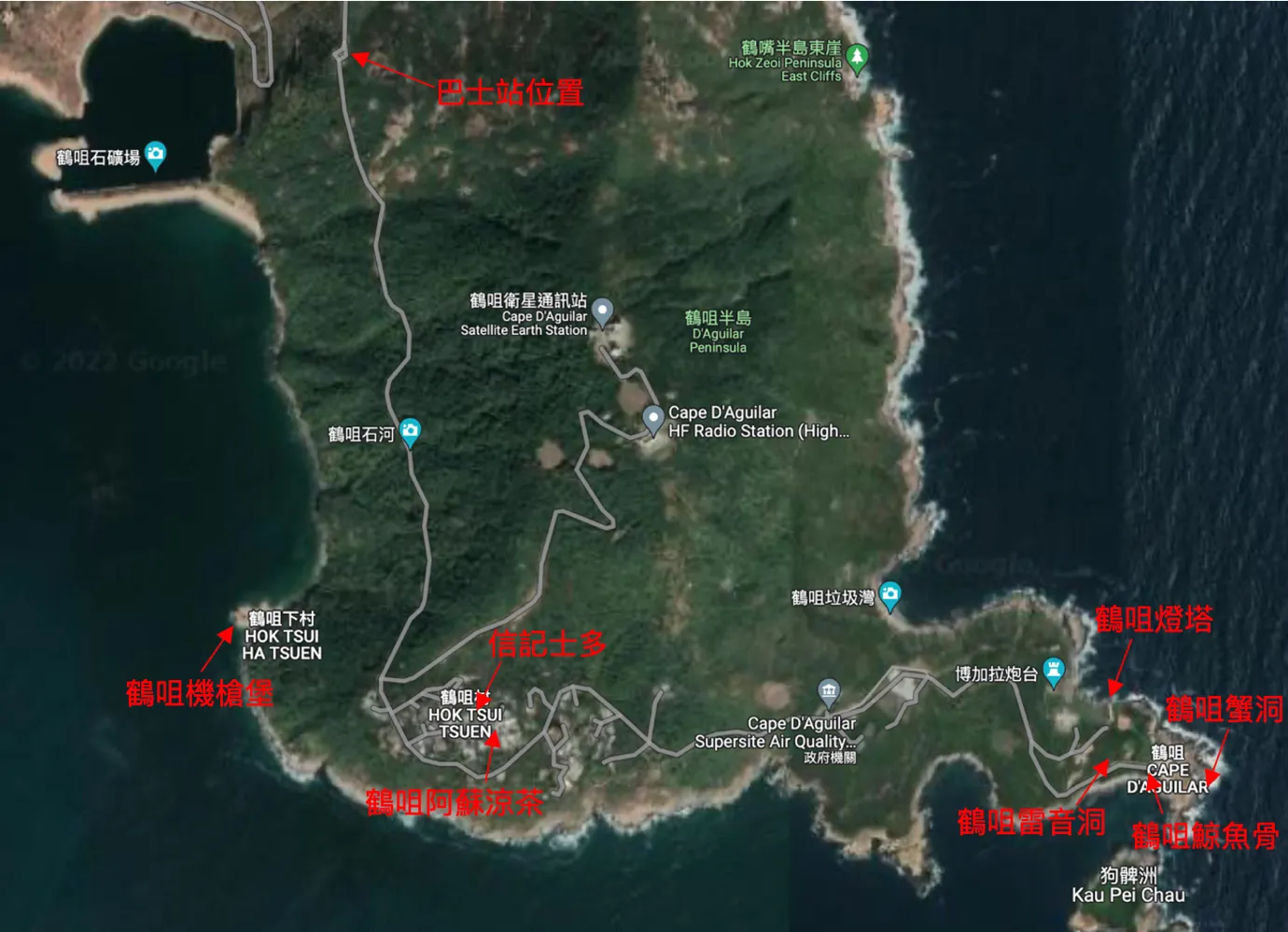 鶴嘴行山一日遊景點地圖