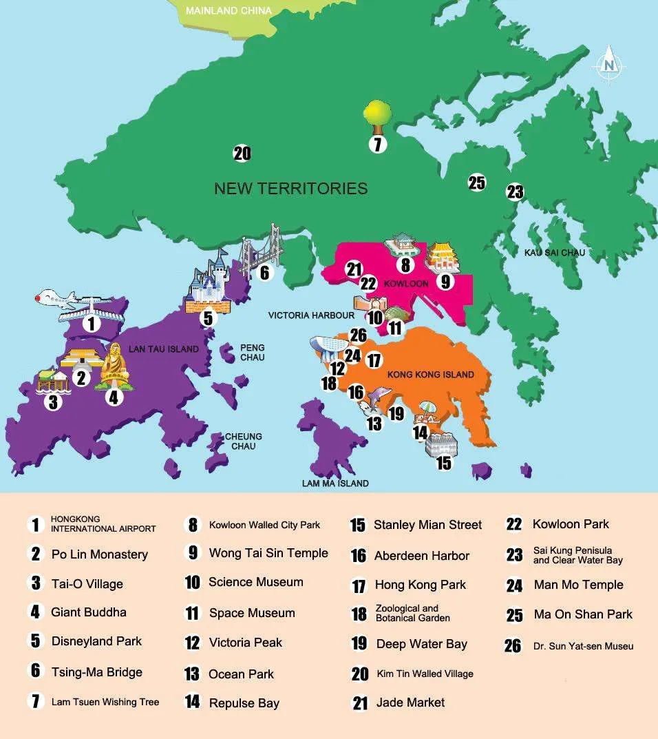 Hong Kong Attractions Map