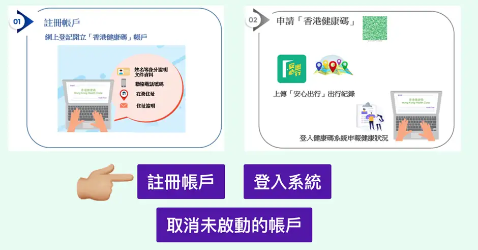 港康碼申請 app – 註冊帳戶頁