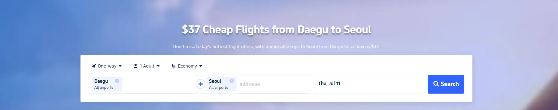 Cheap Flights from Daegu to Seoul