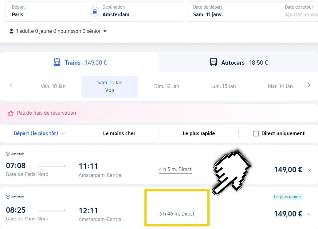 Consultez les horaires des trains en ligne sur le site Trip.com