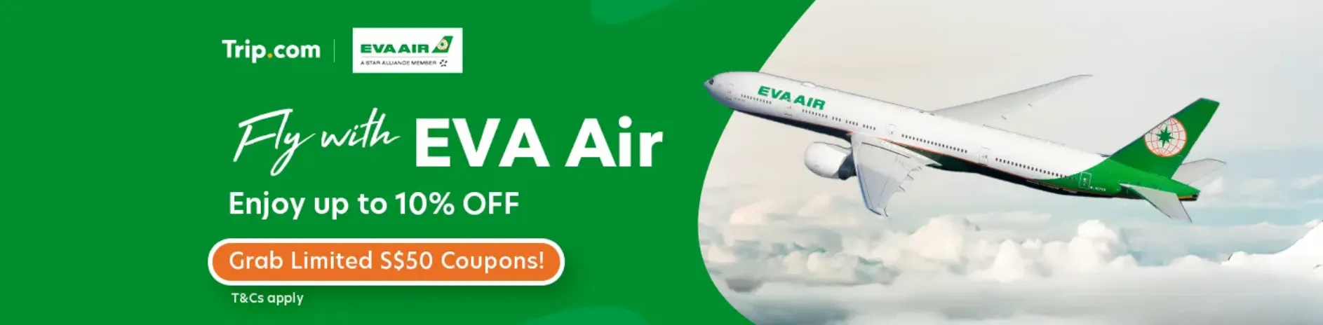 Trip.com Promo Code Singapore: Fly with EVA Air
