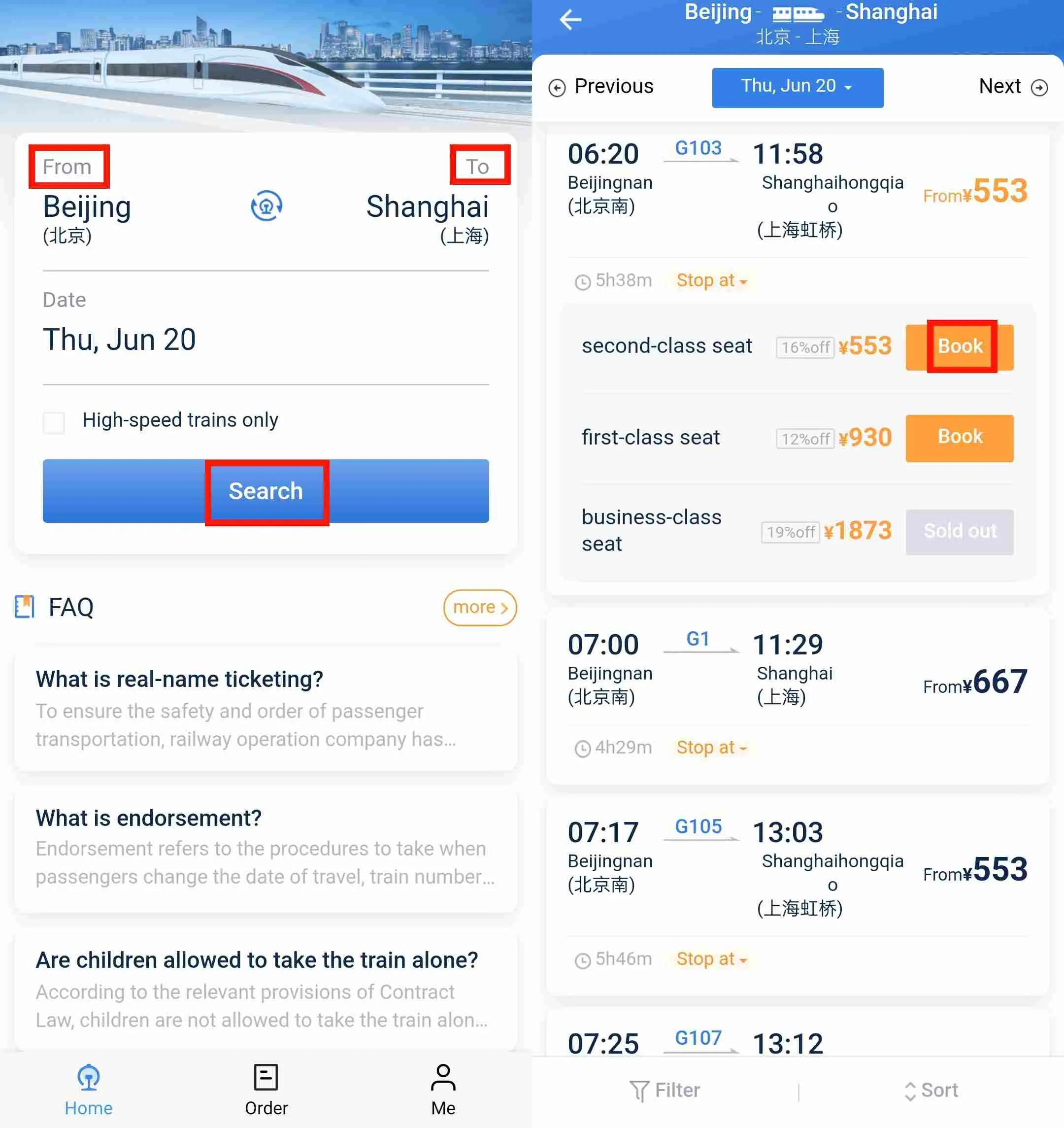 12306 train tickets booking