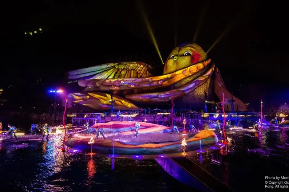 海洋公園 水陸結合激光的晚間表演節目