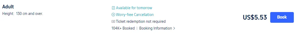 Shanghai Zoo Standard Ticket Prices