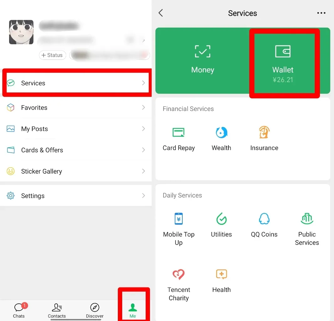 تفعيل وربط بطاقة البنك مع WeChat