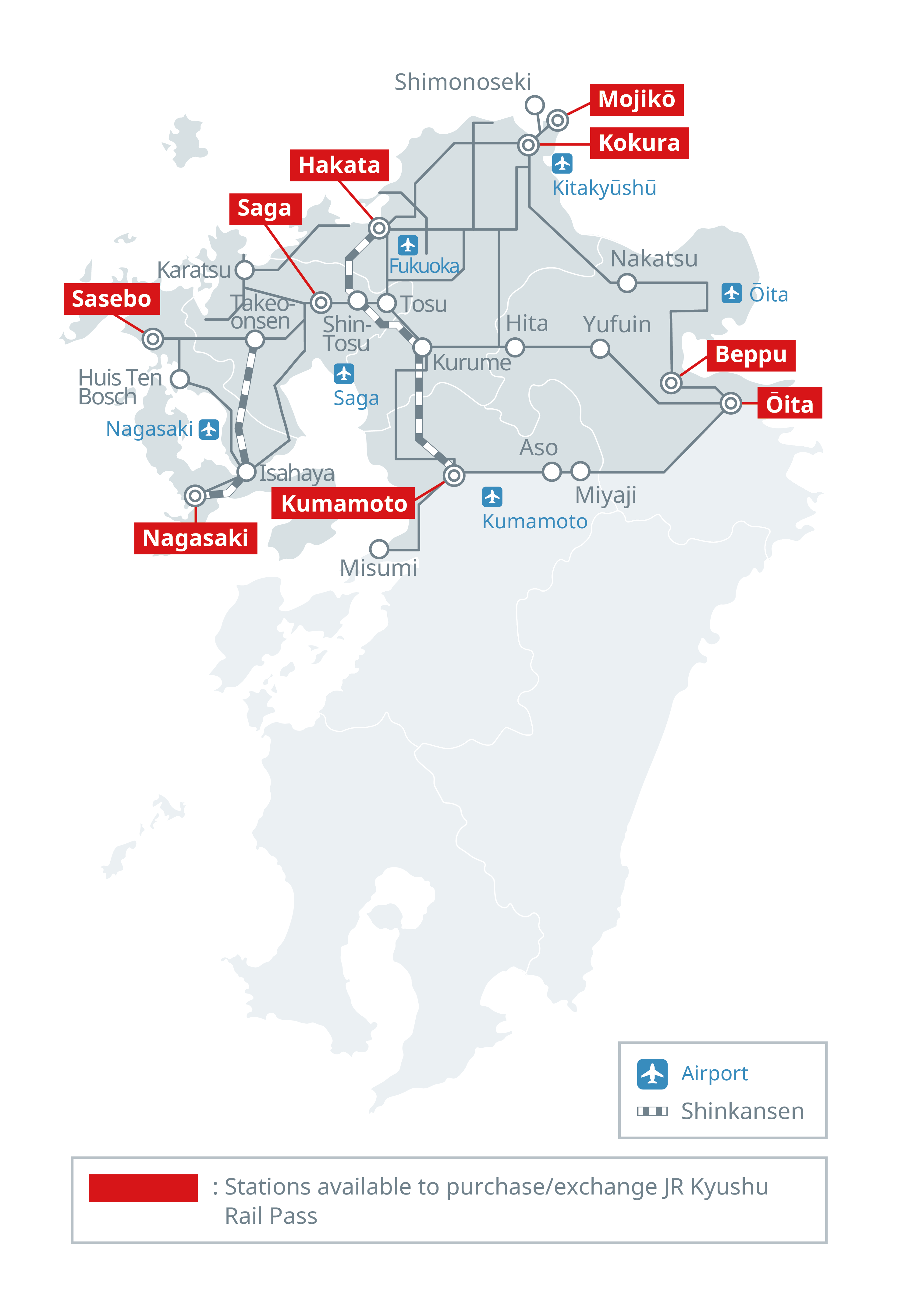 JP Northern Kyushu Pass Applicable Areas