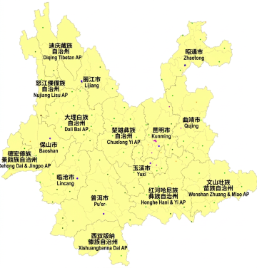 Yunnan regional map