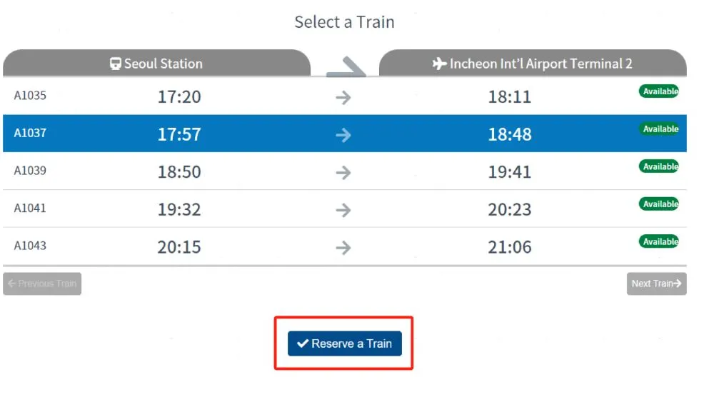 How to Reserve AREX Seats
