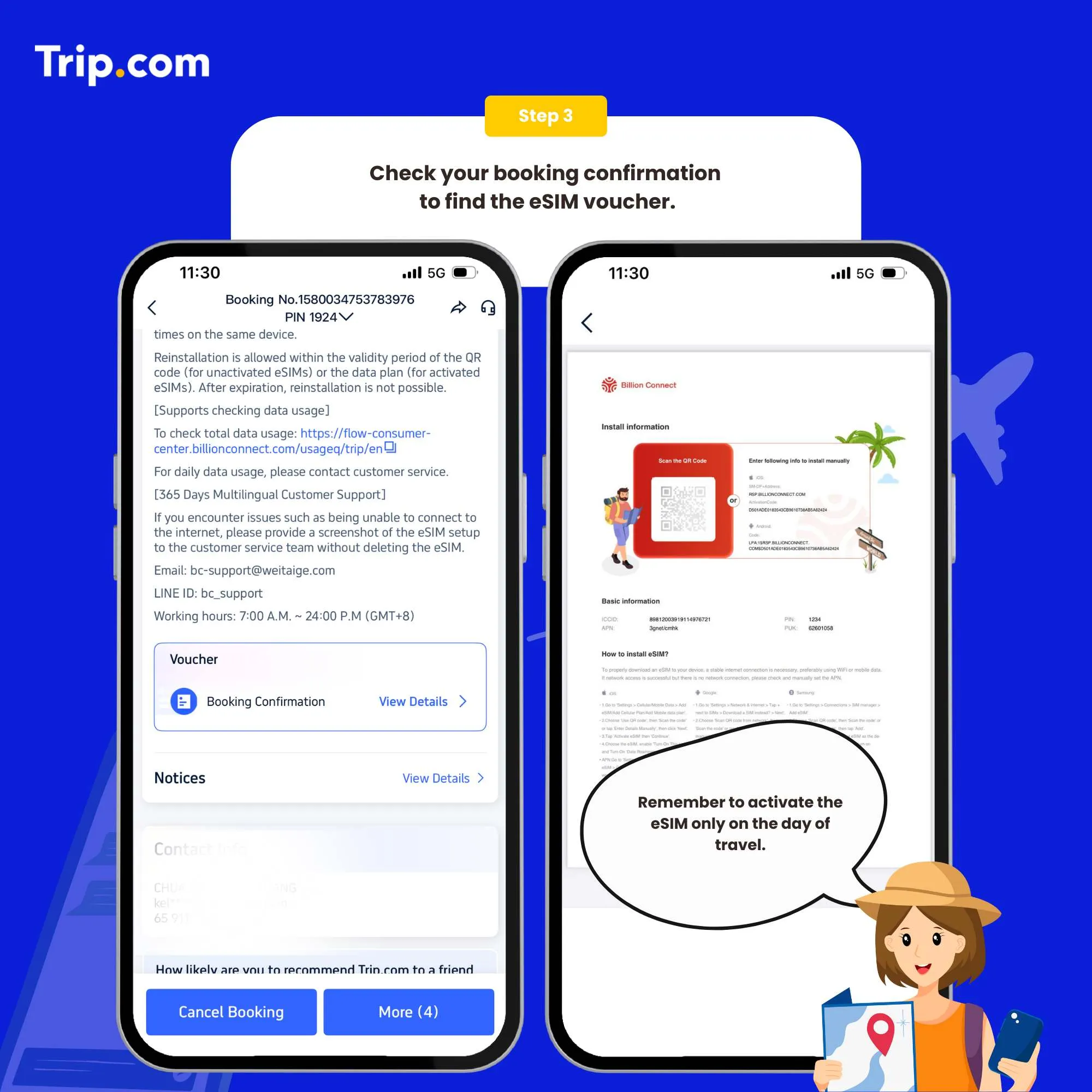 How to activate eSIM Step 3: Receive your booking confirmation