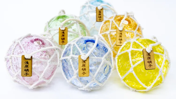 浮き玉ひび一輪｜浅原硝子製造所