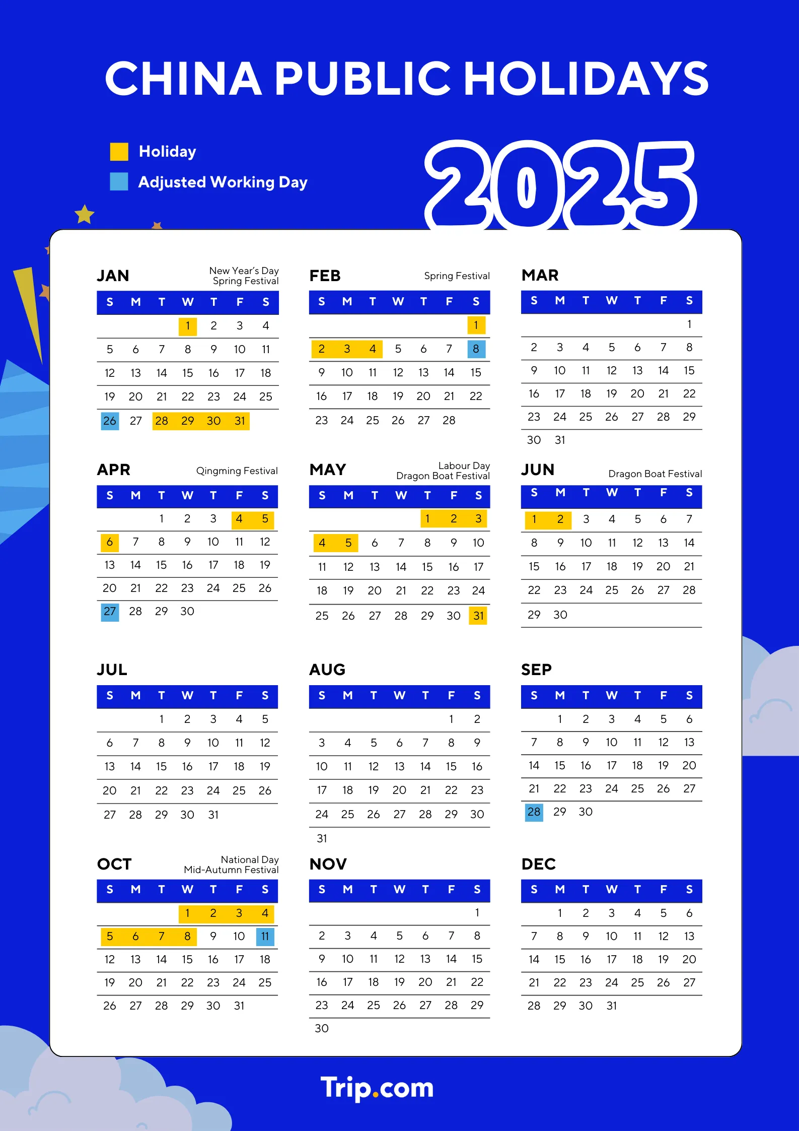 China Public Holidays 2025 Calendar