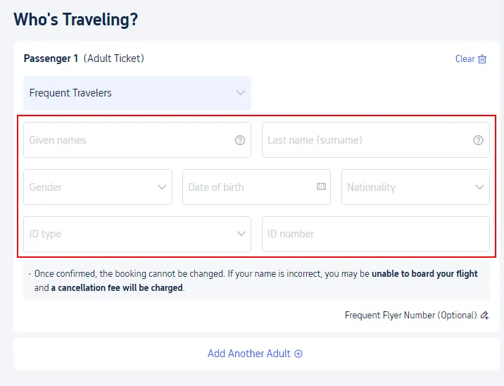 Step 3: Enter Personal Info for Trip.com Seat Selection