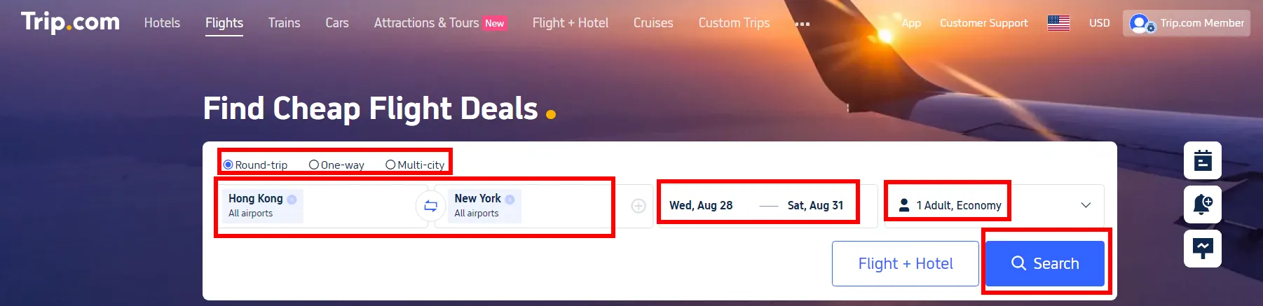 Comment réserver des vols pas chers sur Trip.com