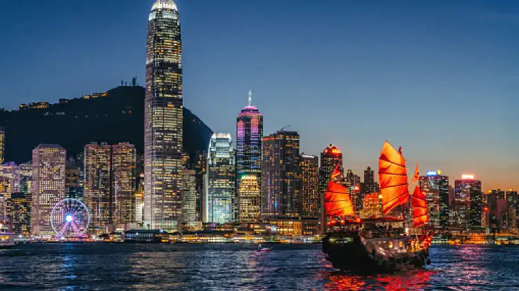 Victoria Harbor Night View in HK