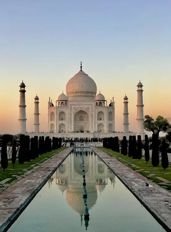 Source: sanin sn/ unsplash  Visit the Taj Mahal, a majestic token of love in Agra (North India)