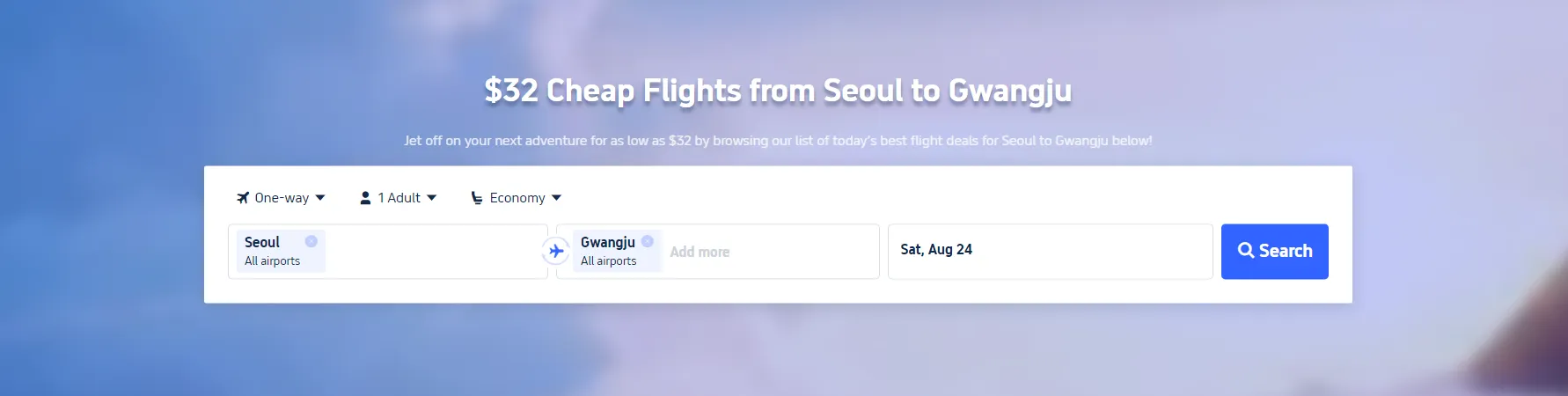 Cheap Flight Seoul to Gwangju