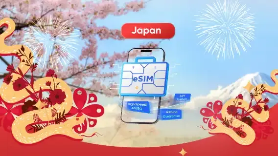 日本電話卡 | 日本 eSIM | 1-30 天 | 高達 60GB 高速數據 | 覆蓋領先網絡