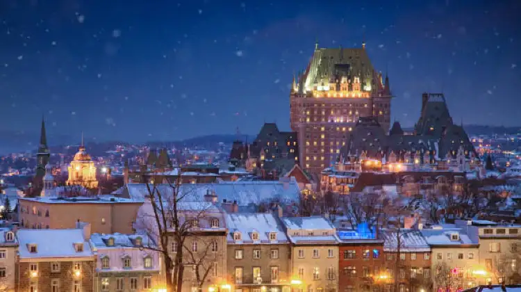 Quebec Snowy Christmas Night
