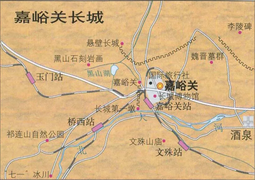 Peta Jiayuguan Great Wall