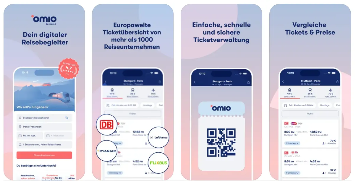 Omio: Züge, Busse, Flüge und Fähren suchen und vergleichen
