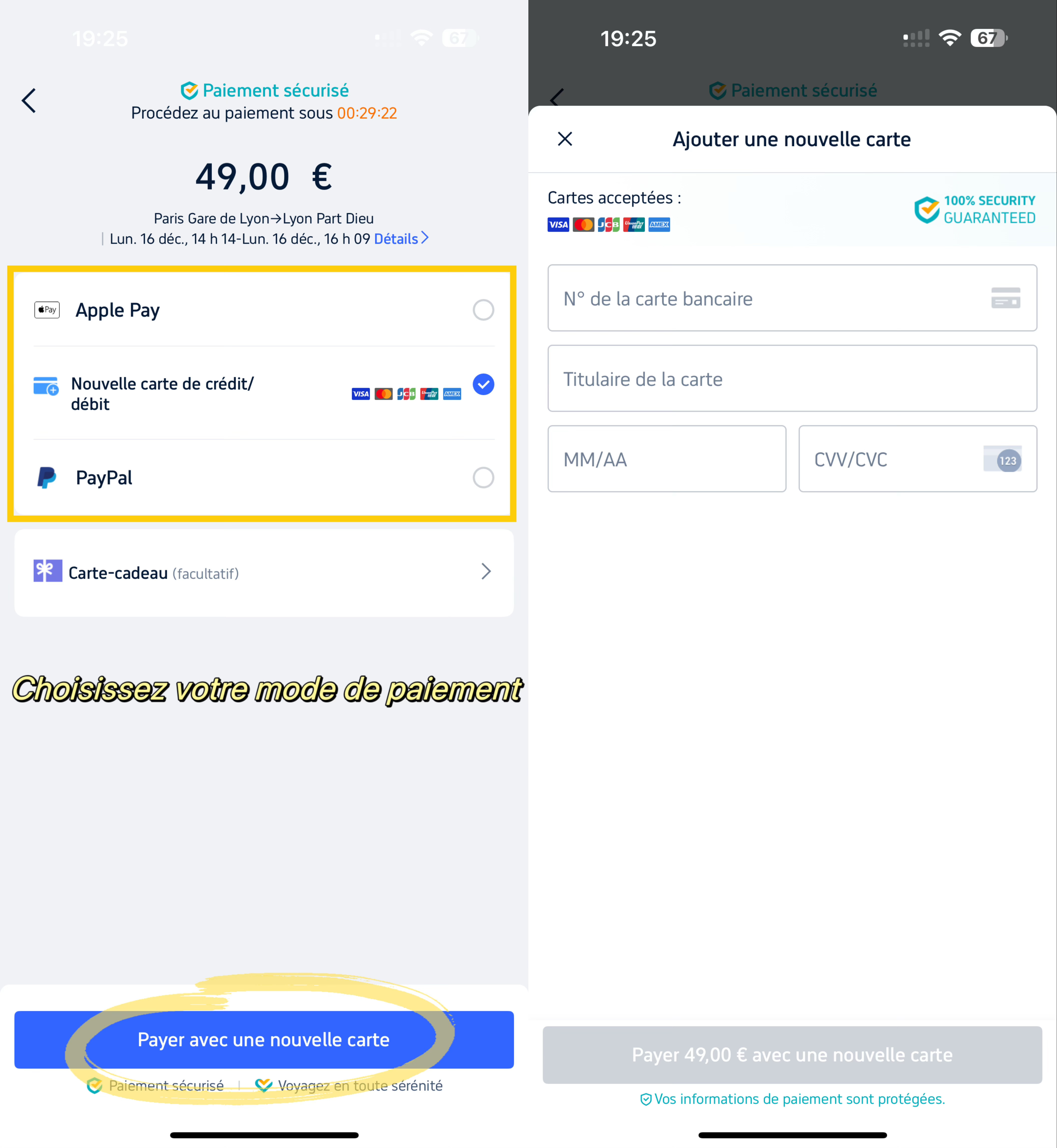 Trip.com APP pour acheter des billets : Procédez au paiement