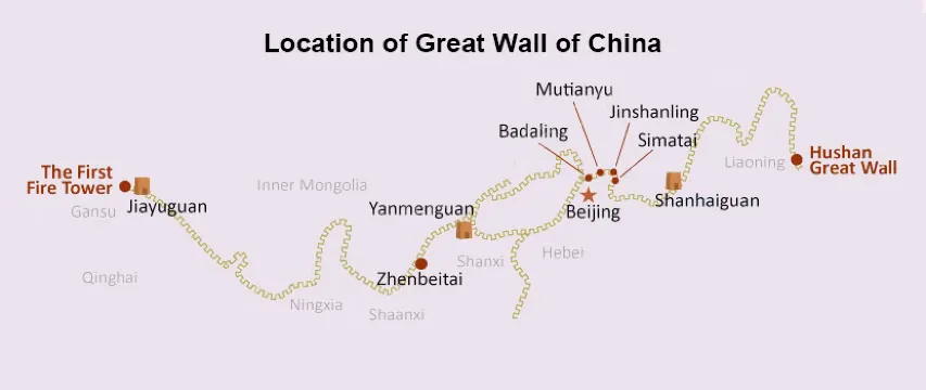 Great Wall of China map