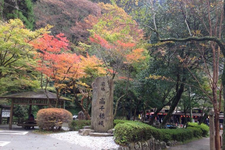 【高千穂峡】紅葉の見頃は10月下旬~11月中旬