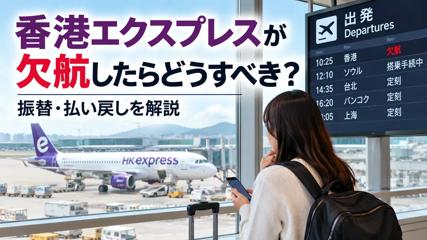 香港エクスプレスが欠航したらどうすべき？振替・払い戻しを解説