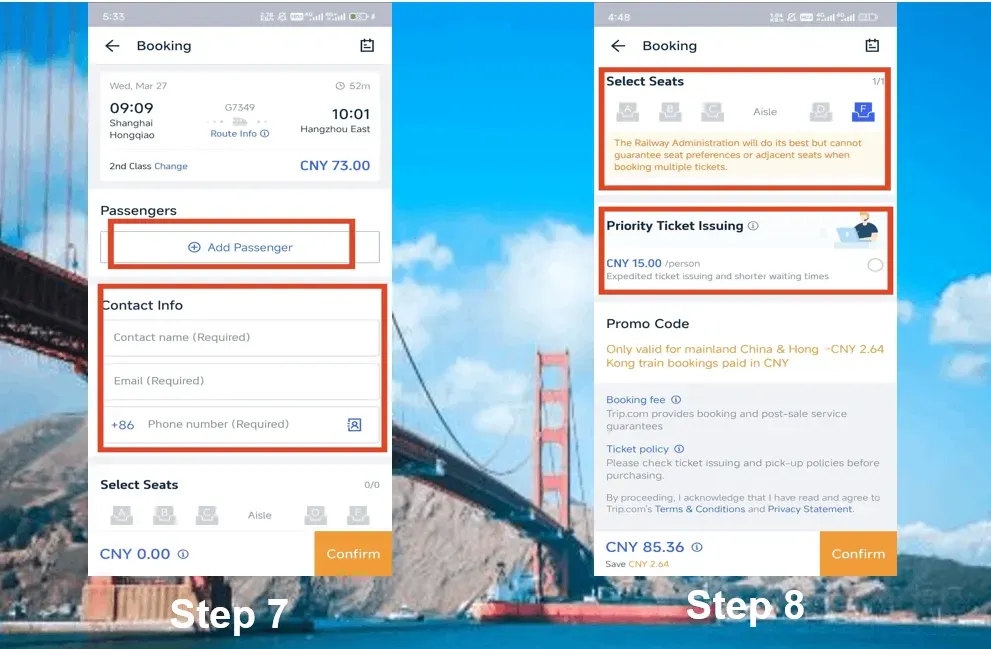 Panduan untuk Pesan Tiket Kereta Api China di Aplikasi Trip.com