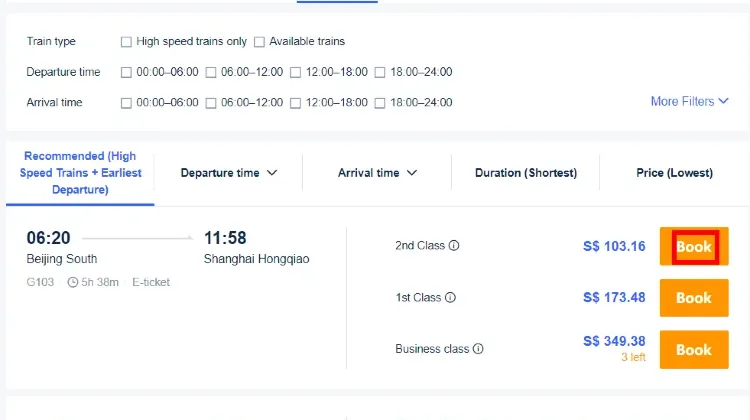 Book China train ticket on Trip.com