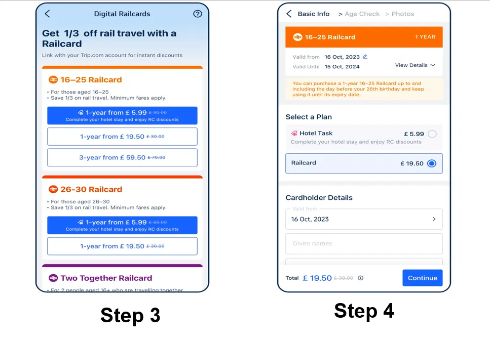 Fill in the Info to Buy 16-25 Railcard Discount