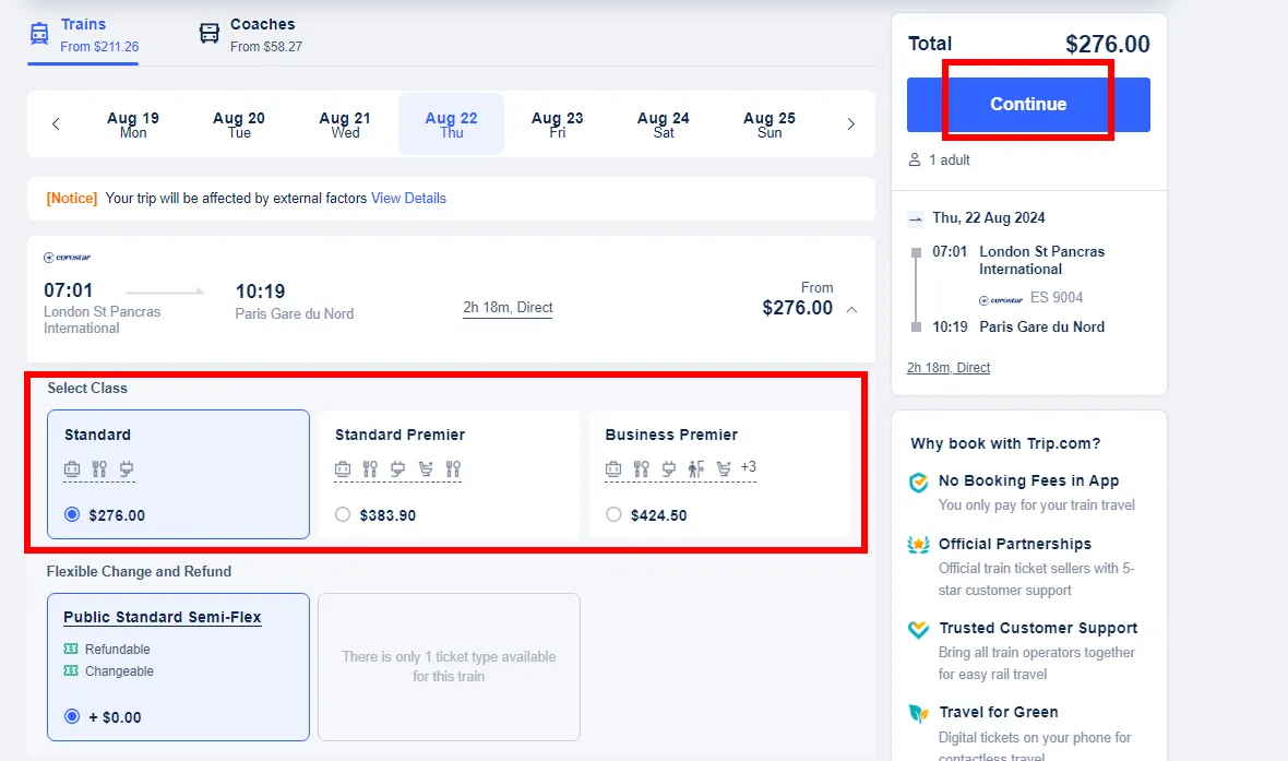 How to Buy Eurostar Tickets on Trip.com Website Step by Step