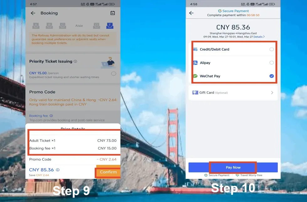 Panduan untuk Pesan Tiket Kereta Api China di Aplikasi Trip.com