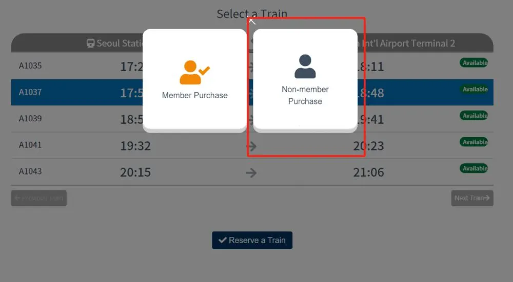 How to Reserve AREX Seats