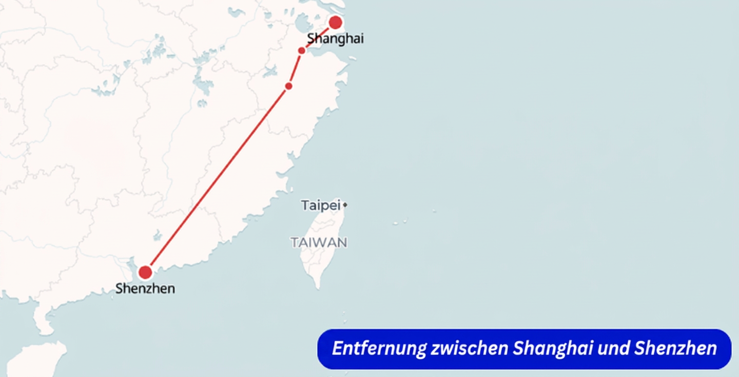 Entfernung zwischen Shanghai und Shenzhen