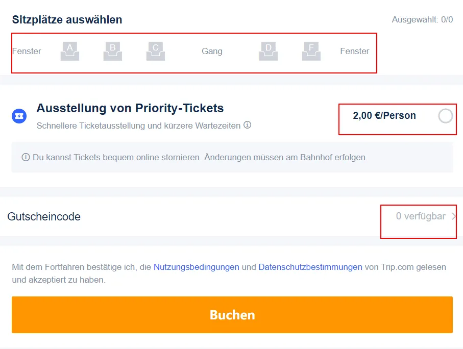 China Zugticket auf der Trip.com Website buchen