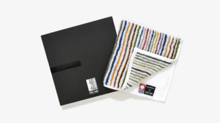 今治 × 縞縞ハーフタオルハンカチ