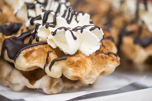 Waffles with cream