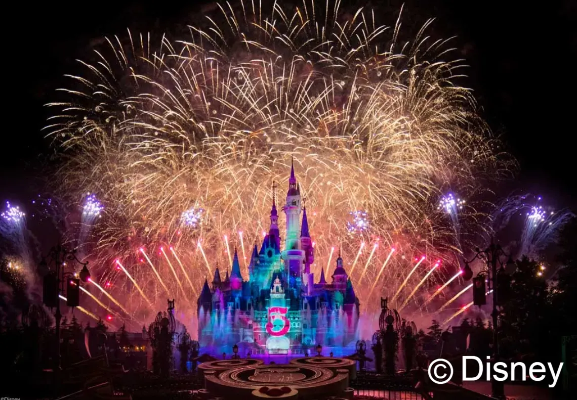 เซี่ยงไฮ้ดิสนีย์แลนด์เวลาดอกไม้ไฟ