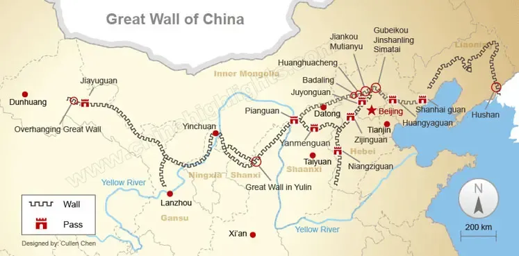 Great Wall of China Map