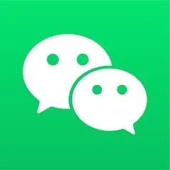 WeChat（ウィーチャット）のロゴ。緑色背景に白い吹き出し2つが重なった中国の人気メッセージアプリのアイコン。