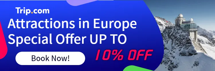 Trip.com Promo Code:10% Off on Tours and Attractions in Europre