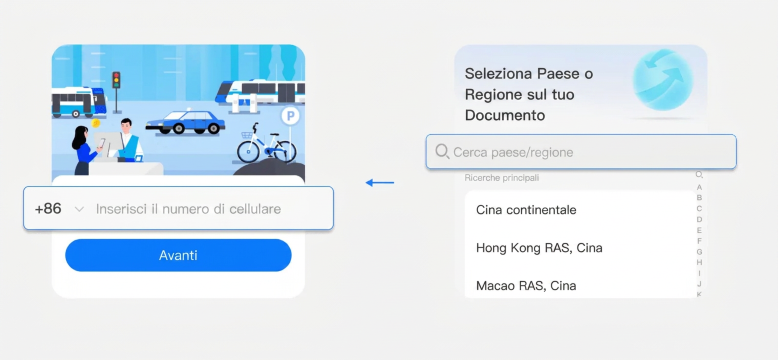 Registrazione app